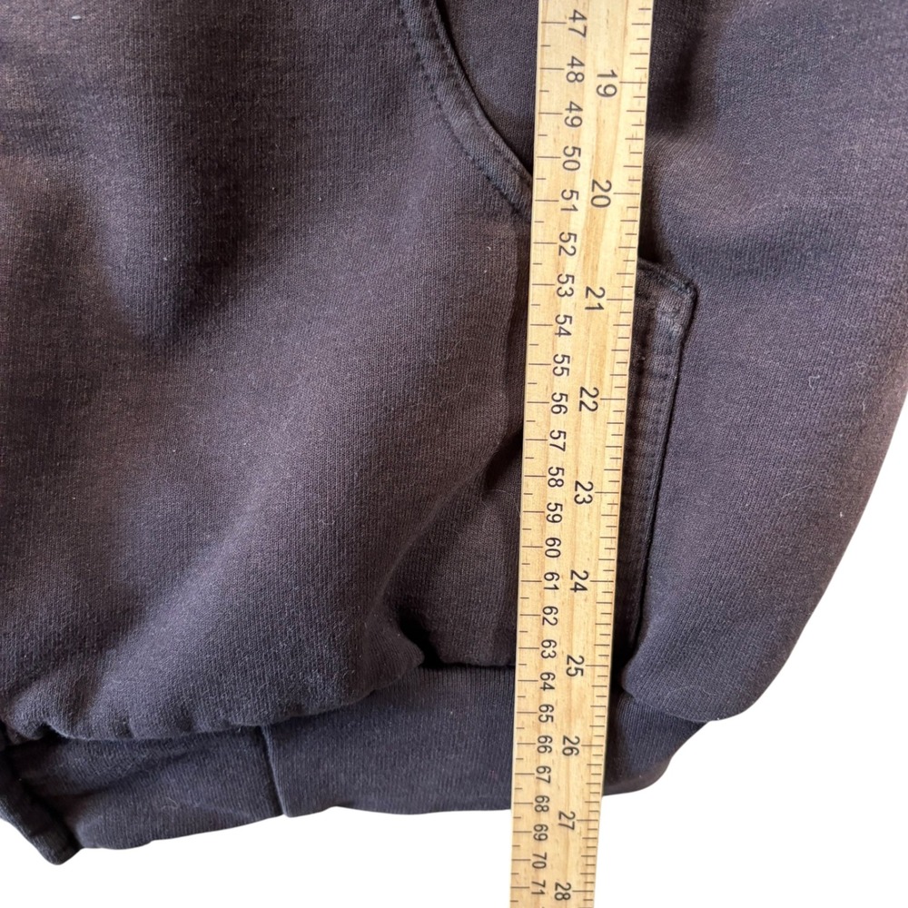 Carhartt Full Zip Hoodie Mens M Sun Faded Black Thermal Lined Heavyweight - Picture 5 of 8